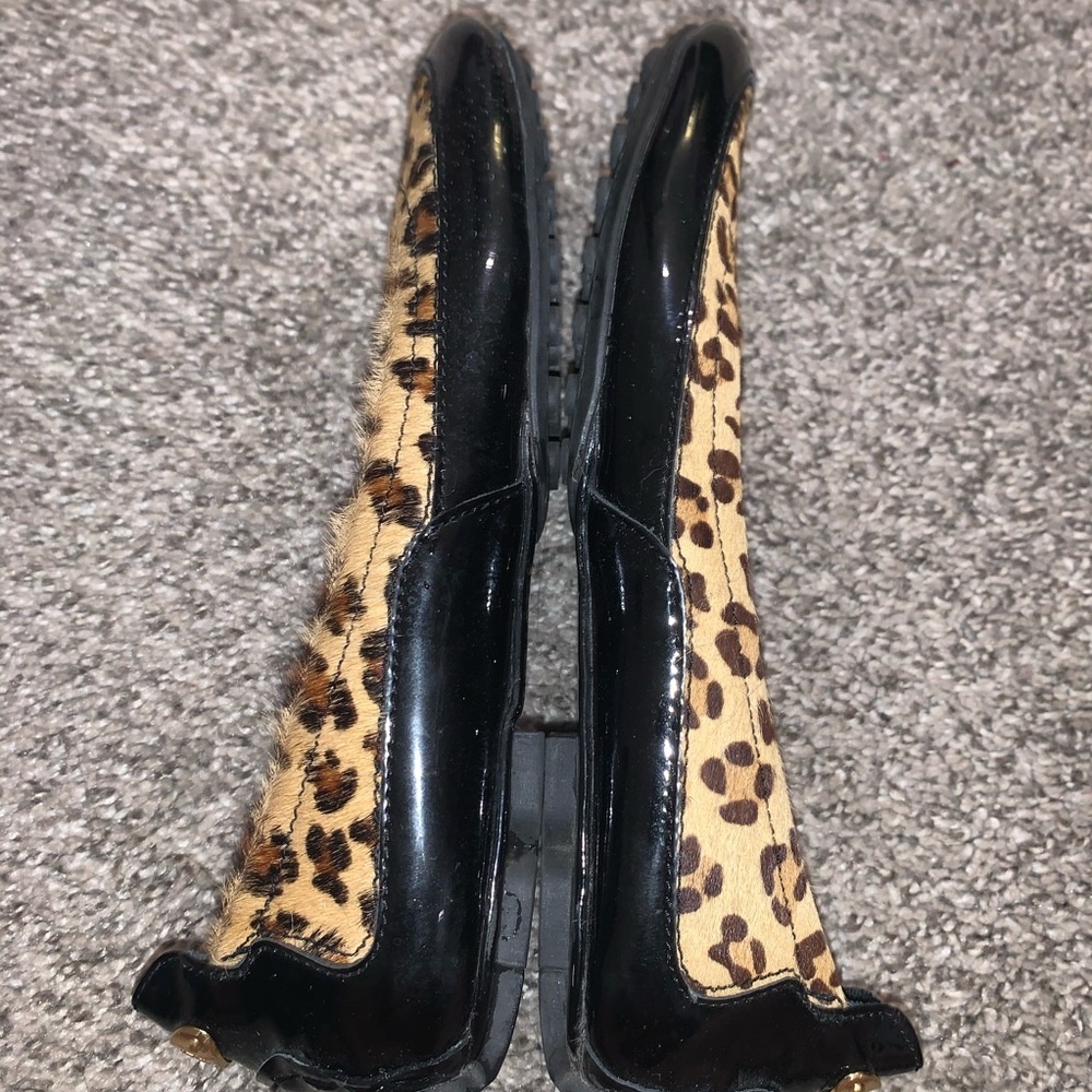 BCBGMaxAzria Pony hair brown and black cheetah black patent leather flats 5.5 - Picture 4 of 11
